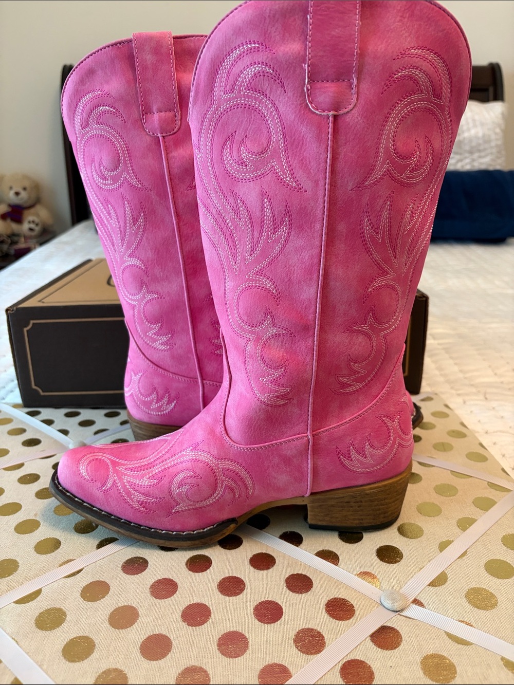 Cavenders Roper  Women's Western Cowboy Boots Pink 7.5 Stylish Cowgirl new - Picture 4 of 9